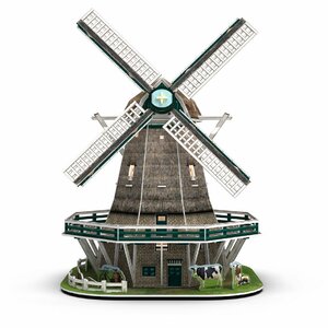 Cubic Fun 3D Puzzel Molen + Licht 64 Stukjes