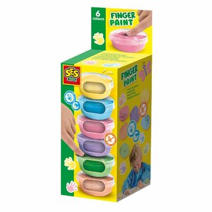 SES Creative Vingerverf 6 Pastel Kleuren 45ml