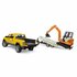 Bruder 02546 Ram 2500 Power Wagen Rental Service met Aanhangwagen + Minibagger_